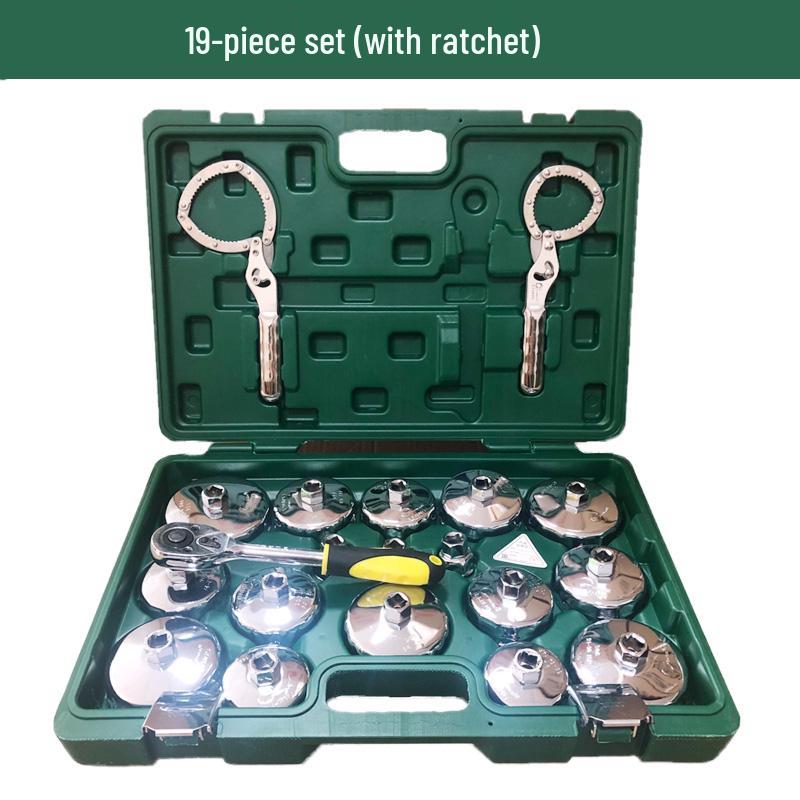 Steel Engine Oil Filter Wrench Set - Cap Style Auto Maintenance Tool