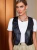 Handmade Vest Coat Lambskin Leather Black Biker Stylish Women Western Fancy Waist Coat