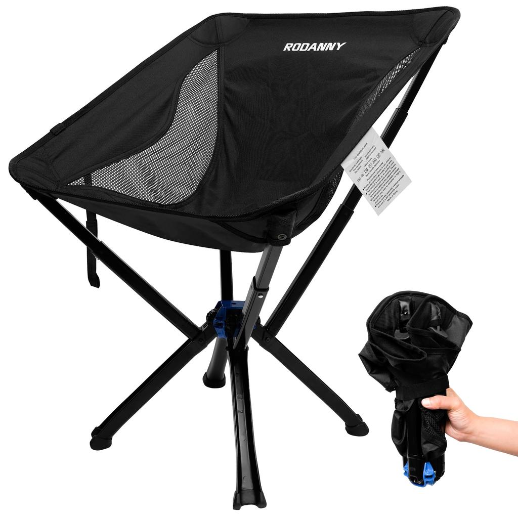 RODANNY Outdoor Chair Green Folding Chair Ultra Light Compact Camping Chair Capacity Compact Chair Storage Bag Included Fishing Climbing Convenient