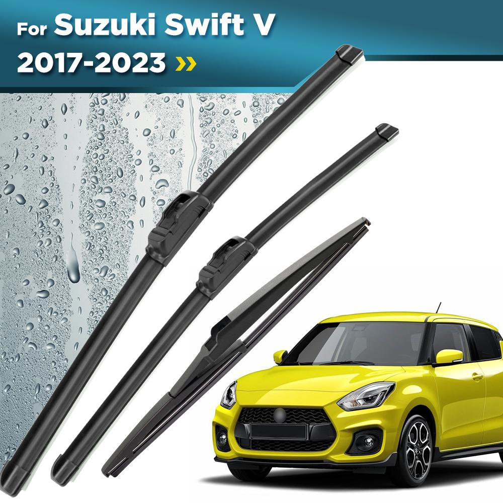 For Suzuki Swift V AZ 2017-2023 2018 2019 2020 Wiper Front & Rear Wiper Blades Windshield Windscreen Window Brushes 21"+18"+10