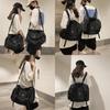 Stylish Street Fashion Crossbody Bag For Men And Women Trendy Nylon Material Breathable Letter Pattern Black Color