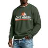Men's Casual Loose Fit Neck Long Sleeve Shirt with Letter Graphic Print