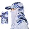 Packable Foldable Summer Sun Shield Baseball Cap with Mesh Panels Detachable Full Face Neck Protection for Travel Cycling Beach