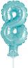 Foil Balloon For Cake, Number 8, Blue, 1Pc.