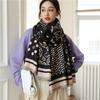 Luxusní kašmírový šátek Zimní Dámské Šály Pašmína Teplá Deka Zábaly Dámská šátek Foulard Bandana Značka Silný potisk šátky