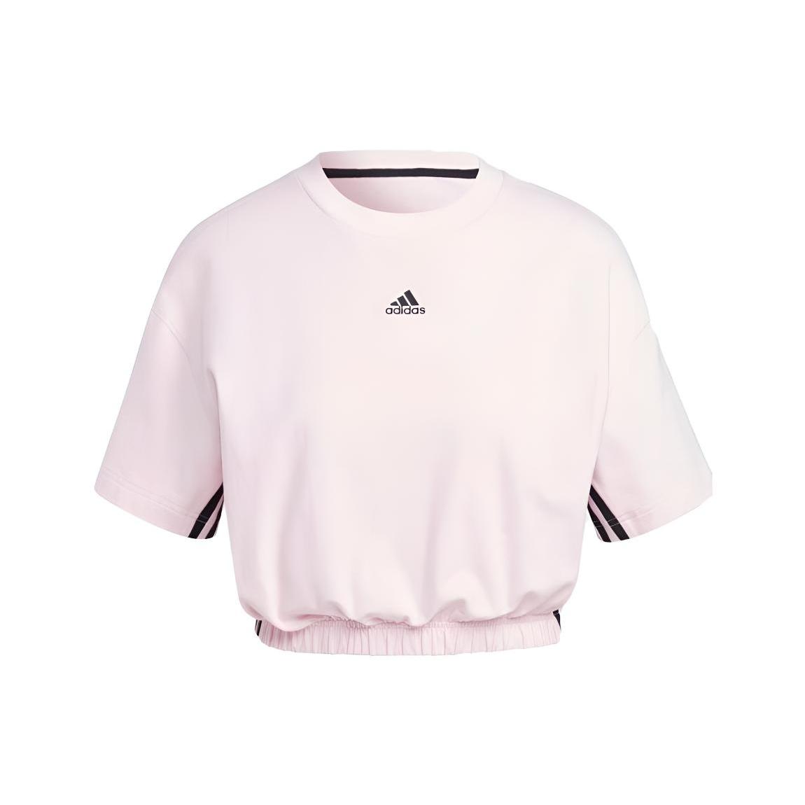 (WMNS) adidas Dance 3-Stripes Crop T-Shirt Asia Sizing Pink Black Women s IM4975 L