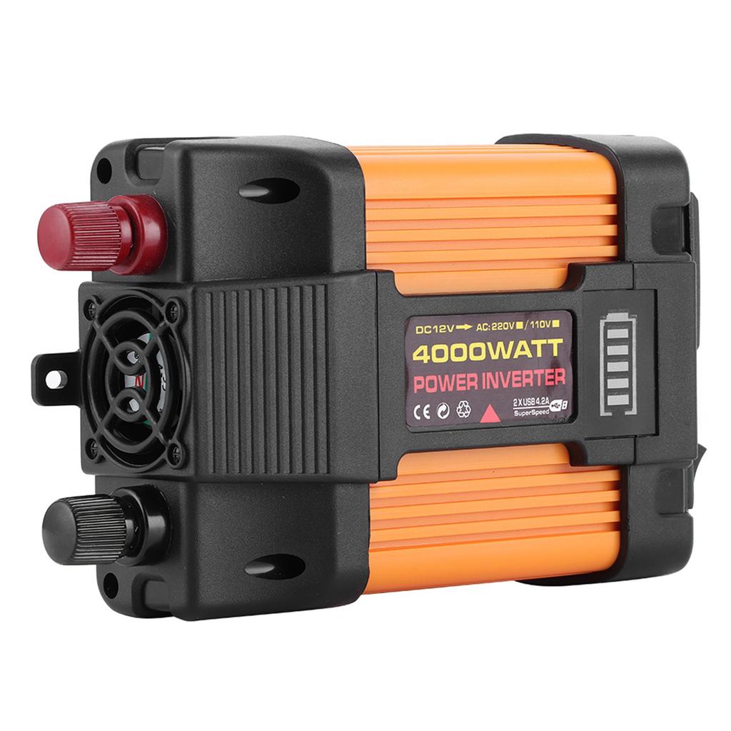 Menič napätia do auta Dvojitý USB 4000W Konvertor napájania do auta Transformátor s modifikovanou sínusoidou(DC12VAC220V )