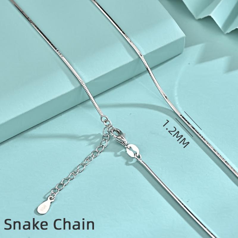 Custom 925 Sterling Silver Italy Link Chain Set Lobster Clasp Adjustable Snake Bone Sweater Chains Necklace Fashion Jewelry