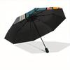 1pc Vinyl Flowers Automatic Open/close Folding Compact Umbrella, 8-Rib Sturdy Canopy, Lightweight Portable, Everyday Use, Gift, Outdoor Umbrella, Trav