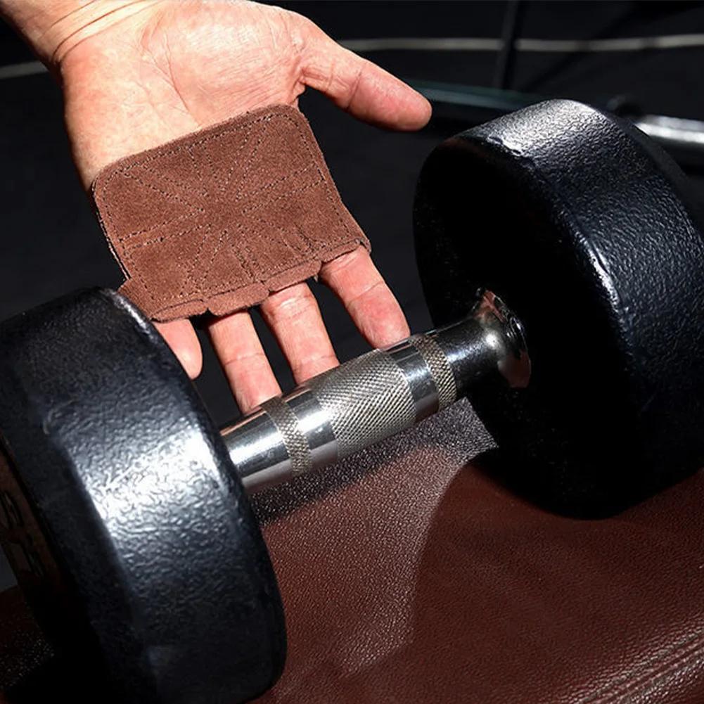 1ks kožené vzpěračské tréninkové rukavice do posilovny Ochrana dlaní Ženy Muži Fitness Sportovní Rukojeti Taháčky Vzpírání Protiskluzové
