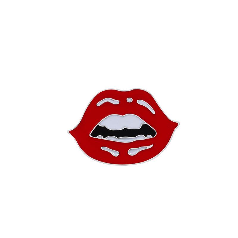 Red Lips Brooch Pendant: Stylish Cartoon Collar Decoration & Personalized Bag Accessory for Women