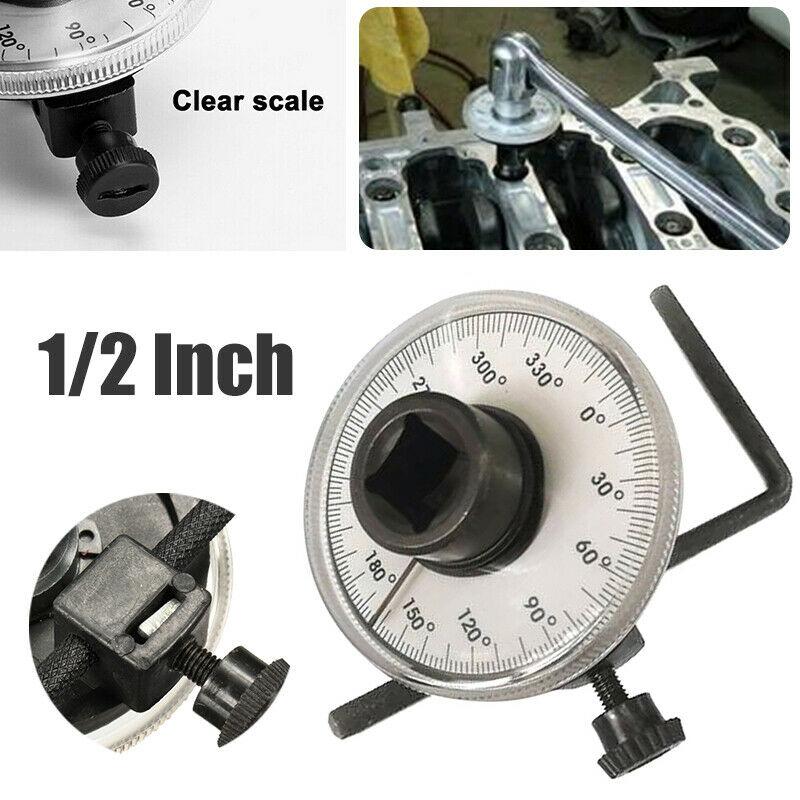 1/2" Dr Torque Angle Gauge For Torque Wrench 0-360 Degrees Clear Scale Easy To Read