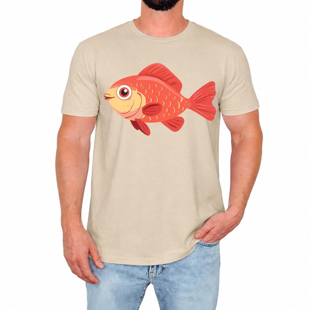 Funny Goldfish Mens T-Shirt Cute Cartoon Animal Lover Retro Birthday Gift