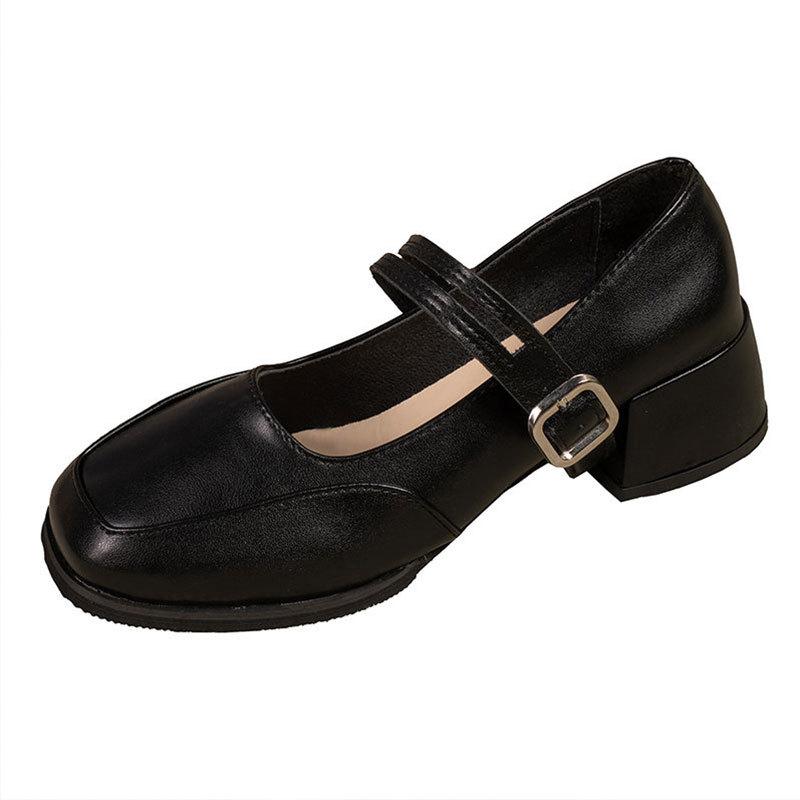 Retro thick heel Mary Jane single shoes women's 2025 spring and autumn new French temperament high heels with skirt evening sandals