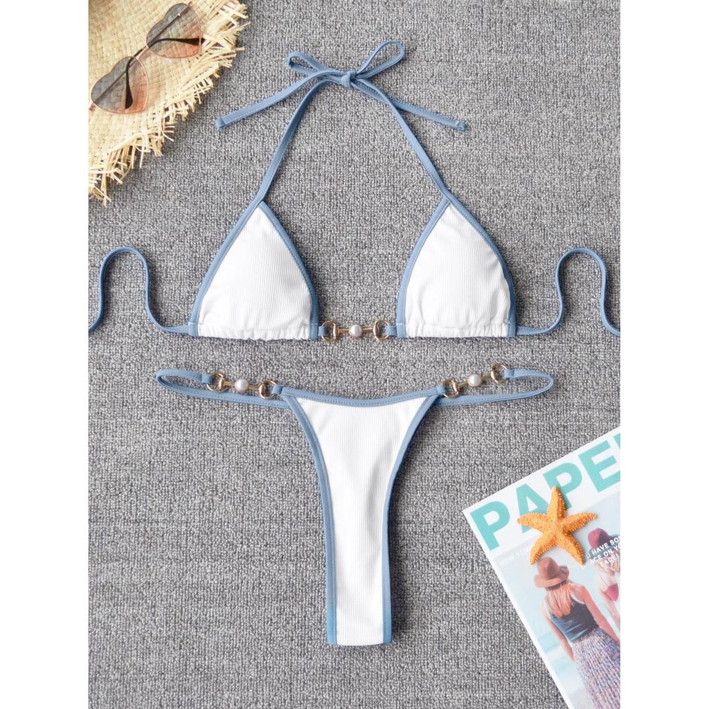 Bikini badedrakt for kvinner Halter Thong Todelt badedrakt