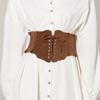 Verstellbares PU-Leder-Korsett PU-Leder Wildleder Breiter Gürtel Gothic Western Cowboy-Gürtel Mädchen