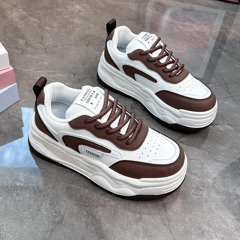 

2025 spring little white shoes new Korean version ins female students height increase platform sports board shoes casual shoes female ZS261 40
