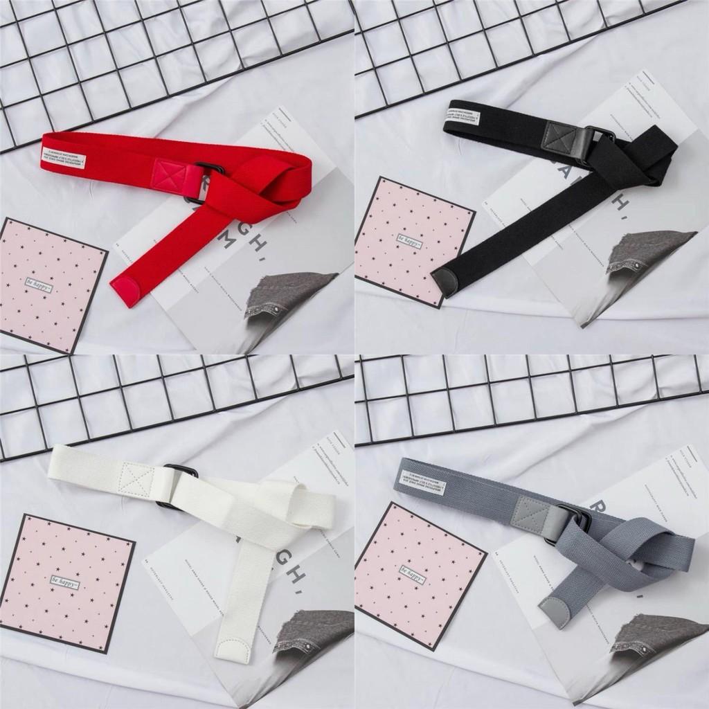 Numbers Letters Text Canvas Double Loop Buckle Waistband Male Universal Female