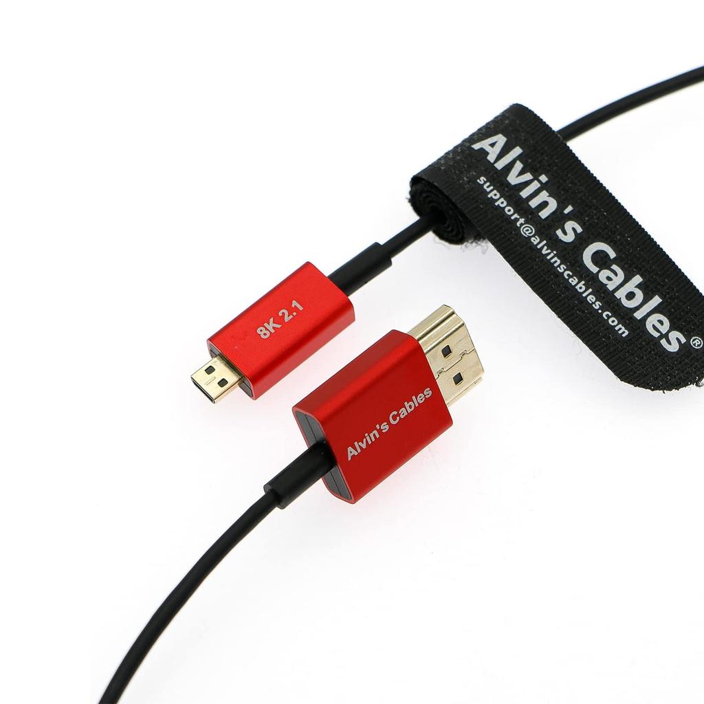 Cables 8K HDMI To HDMI 48Gbps High Compatible with Atomos Ninja Canon and Sony a7R and A7 IV Alvin's 2.1 Cable, Micro-HDMI Cable, Ultra-Slim, Speed,