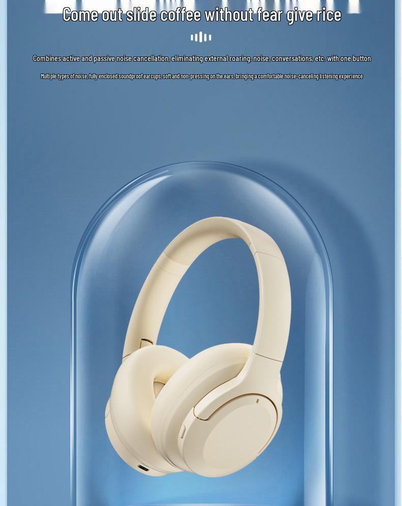 ANC Wireless Over-Ear Bluetooth Headphones with Heavy Bass and Active Noise Cancelling for Sports and Gaming