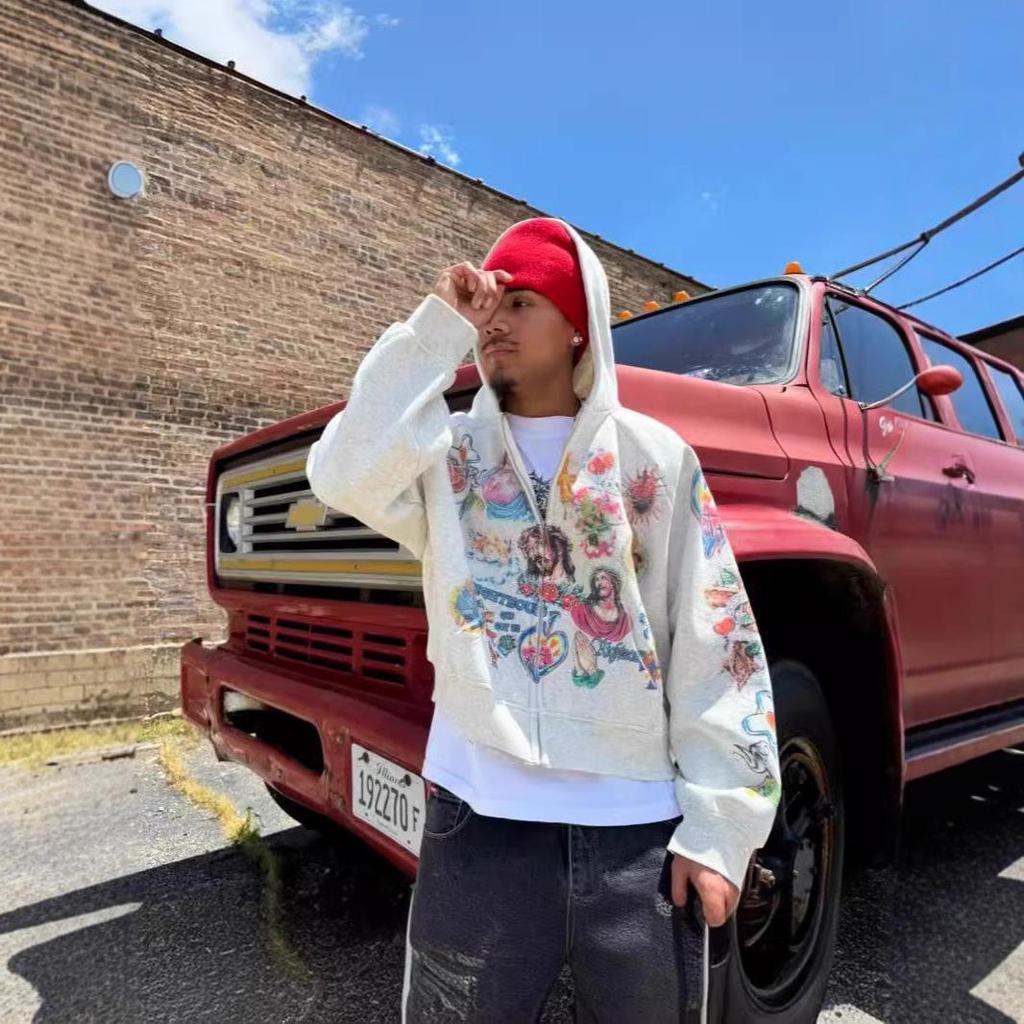 Retro Gothic 3D Print Hoodie: Loose, Versatile Harajuku Sweatshirt for Couples