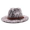 Woolen Hat, Men'S And Women'S Hats, British Style Snake Pattern Casual Top Hat, Felt Hat, Women'S Hat, Jazz Hat.