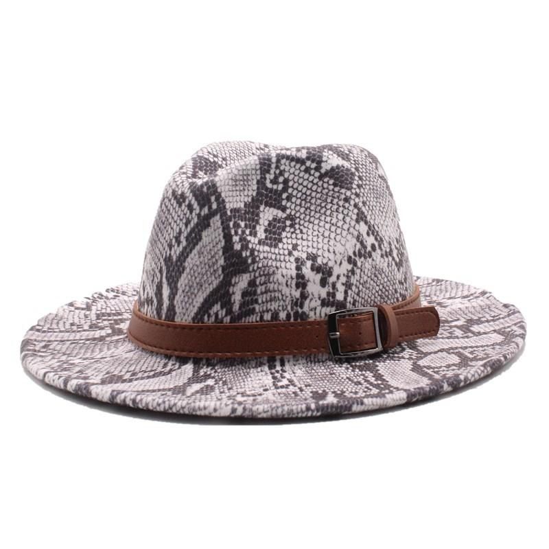 Woolen Hat, Men'S And Women'S Hats, British Style Snake Pattern Casual Top Hat, Felt Hat, Women'S Hat, Jazz Hat.