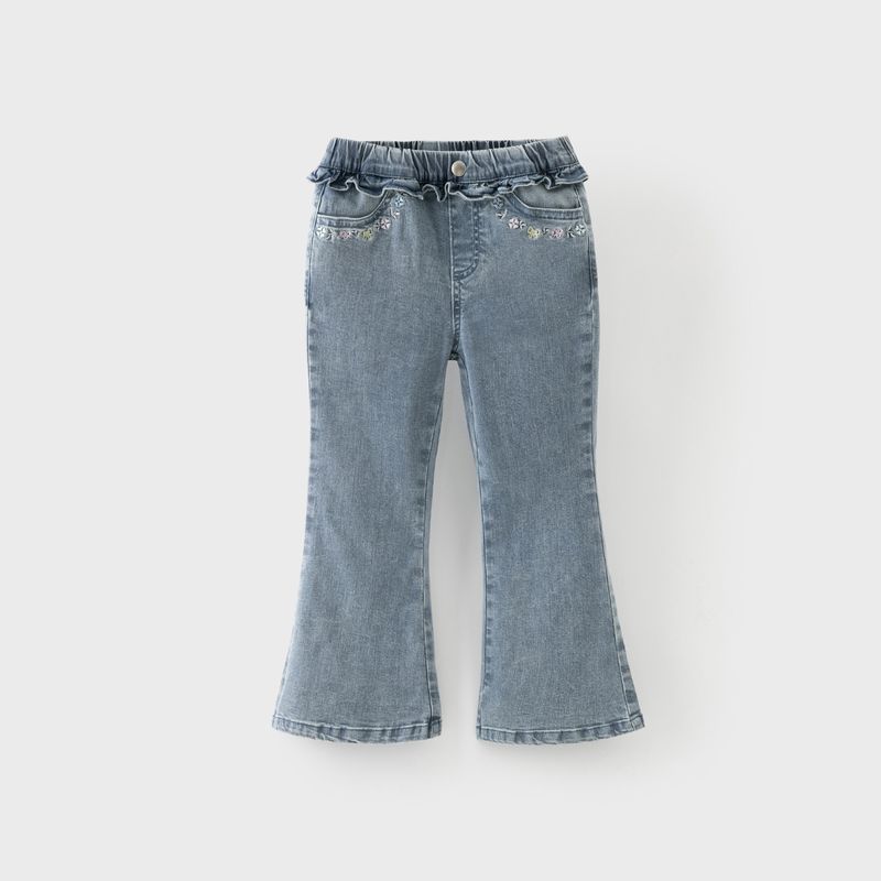 David Bella Children s Jeans for Girls 2026 New Style Long Pants for Older Children Stylish Flared Pants Spring Casual Pants Denim Blue [Ready in Stock] 110
