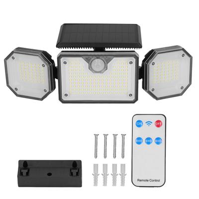 Luz Solar Externa Sensor de Movimento 3 Cabeças Segurança IP65 À Prova D'água Com Controle Remoto para Caminho