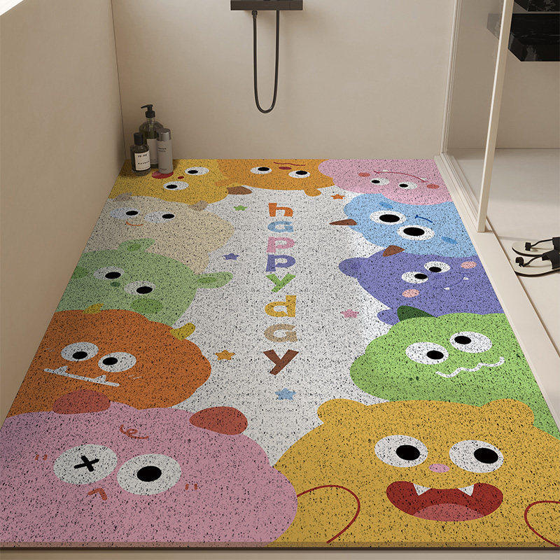 Bathroom Floor Mat Cartoon Wind Silk Ring Non-Slip Mat Shower For The Elderly And Children Bath Floor Mat Anti-Drop Mat Can Be