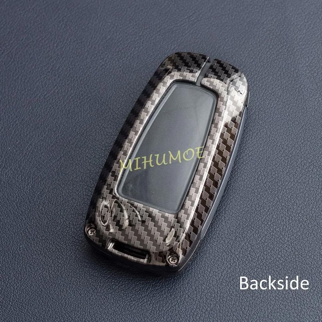 For Ford Bronco Sport Edge Escape F150 F250 Expedition Ecosport Kuga Explorer Mustang Car Key Fob Case Cover Chain Carbon Fiber