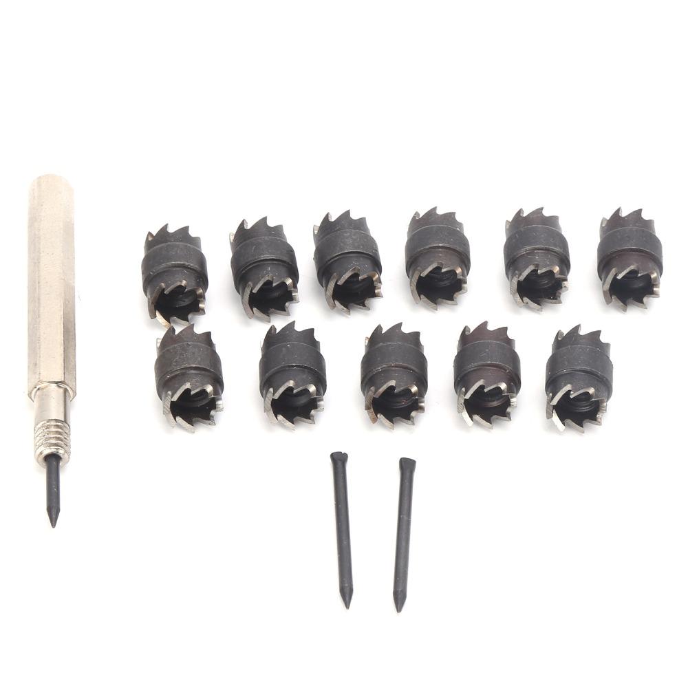 13pcs Double Sided Spot Weld Cutter Set 3/8 Inch Diameter Sheet Metal Hole Cutter For Sheet Metal