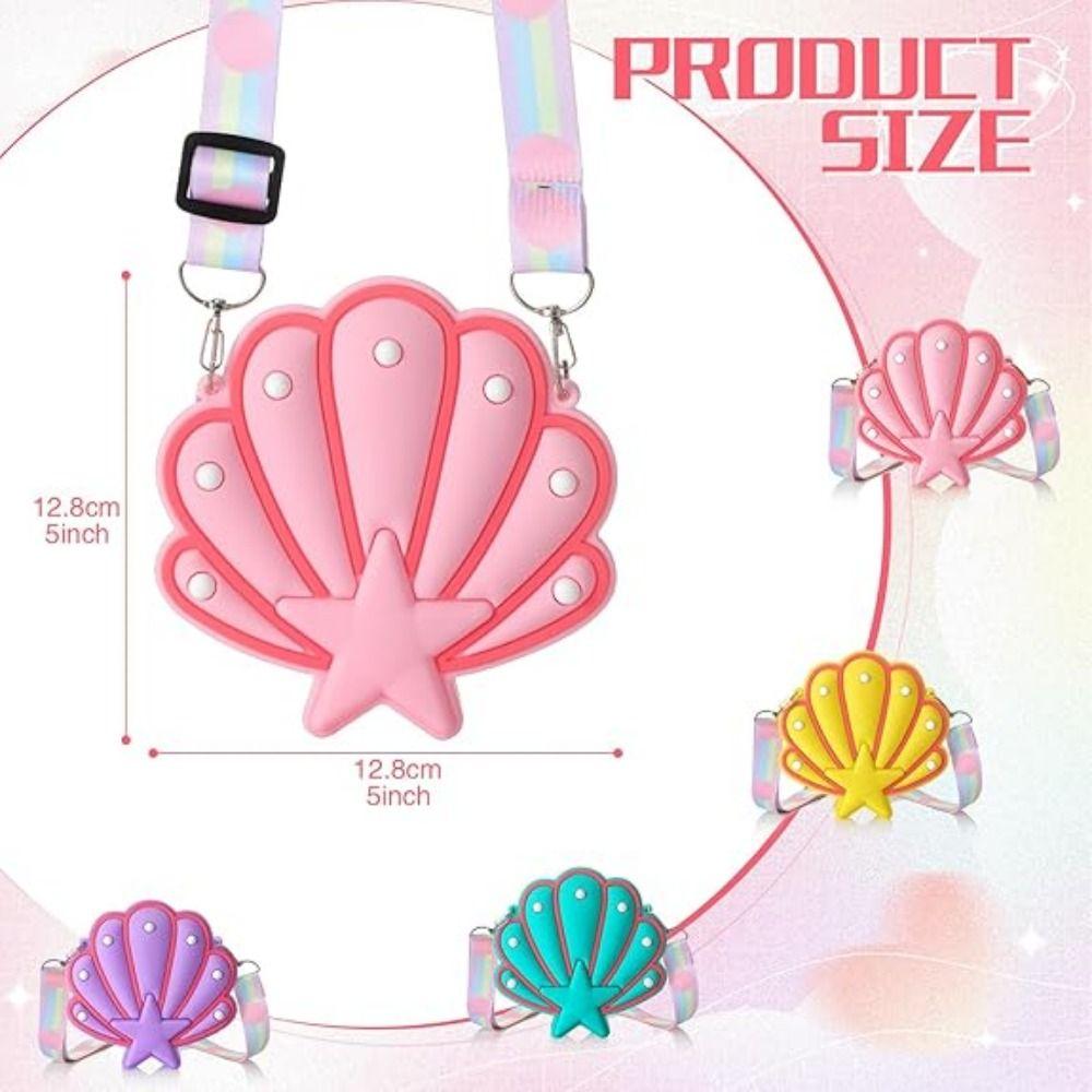 Water-proof Silicone Shell Bags Soft Seashell Crossbody Pouch Zipper Shoulder Bag  Travel