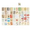 50 Pcs Vintage Washi Paper Stickers Set Old Times Newspaper Stamp Plants Decorative Sticker for Diy Journal Diary Scrapbook