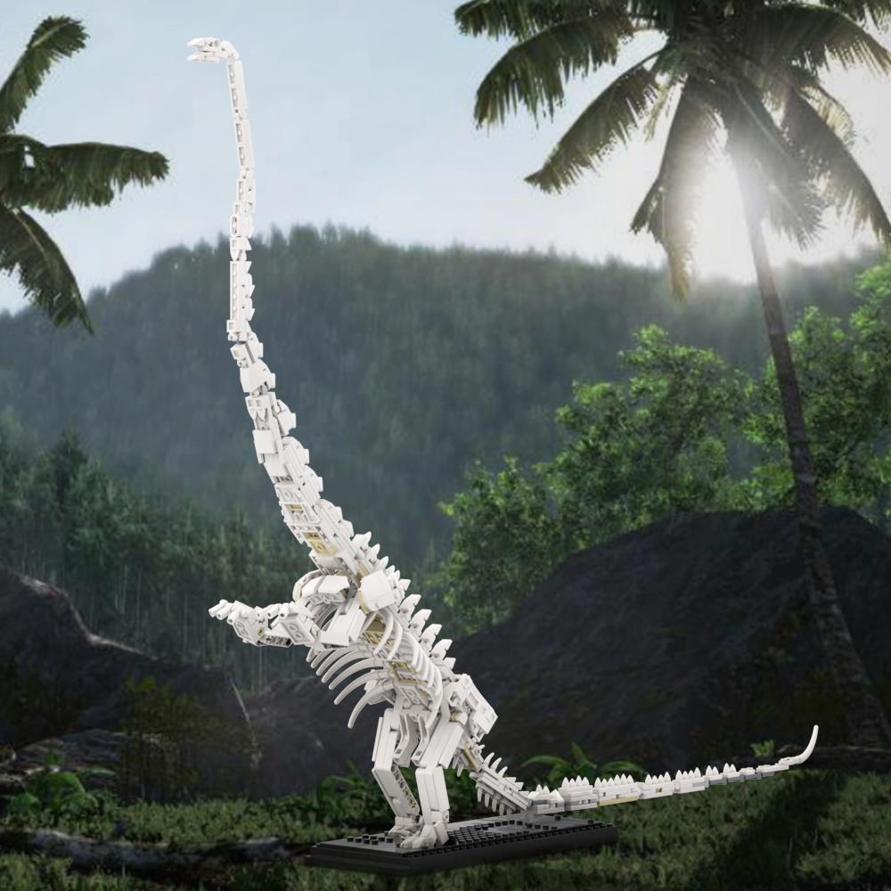 MOC Barosaurus Skelett Bausteine Modell Jura Dinosaurier Skelett DIY Kreative Steine Montage Spielzeug Kinder Geburtstagsgeschenke