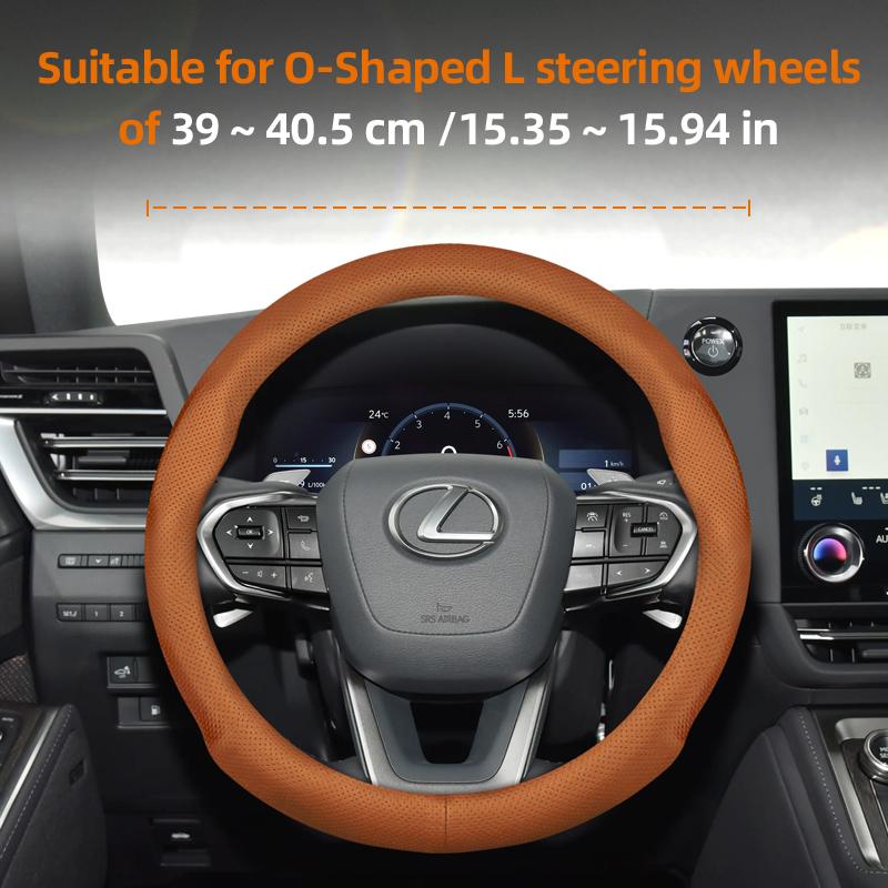 Suitable for Lexus Ultra-Thin Breathable Leather Steering Wheel Cover Suitable for Is250 Gs300 Lx 570 Nx Is350 2019 Es350 Gx460 Is 300 Ls400 Is300 202