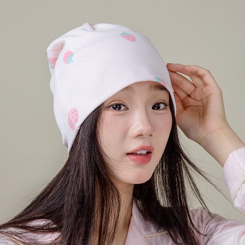 Lovely Tao Double-Layer Windproof Postpartum Hat - Warm & High-Elastic Cotton Head Protection for Pregnant Women