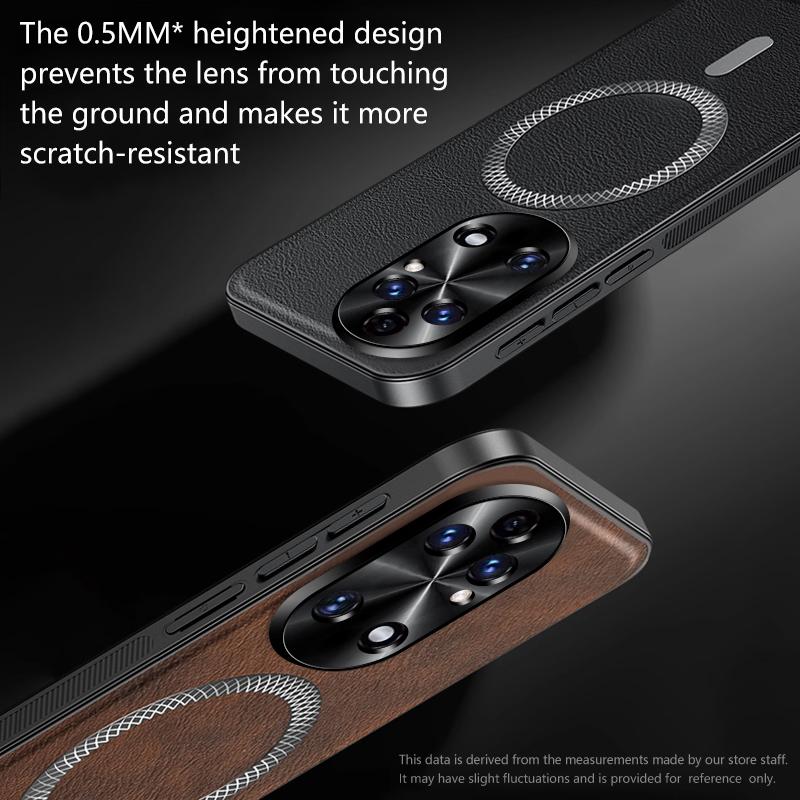 For Huawei P50 Pura 50 Case Magnetic Elegant Leather Wear-Resistant Lens Fully Covered Non-Slip Grip Edge Cover Shell