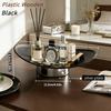 Modern minimalist storage tray with wood-grain finish—multifunctional desktop organizer, decorative tray—made of plastic