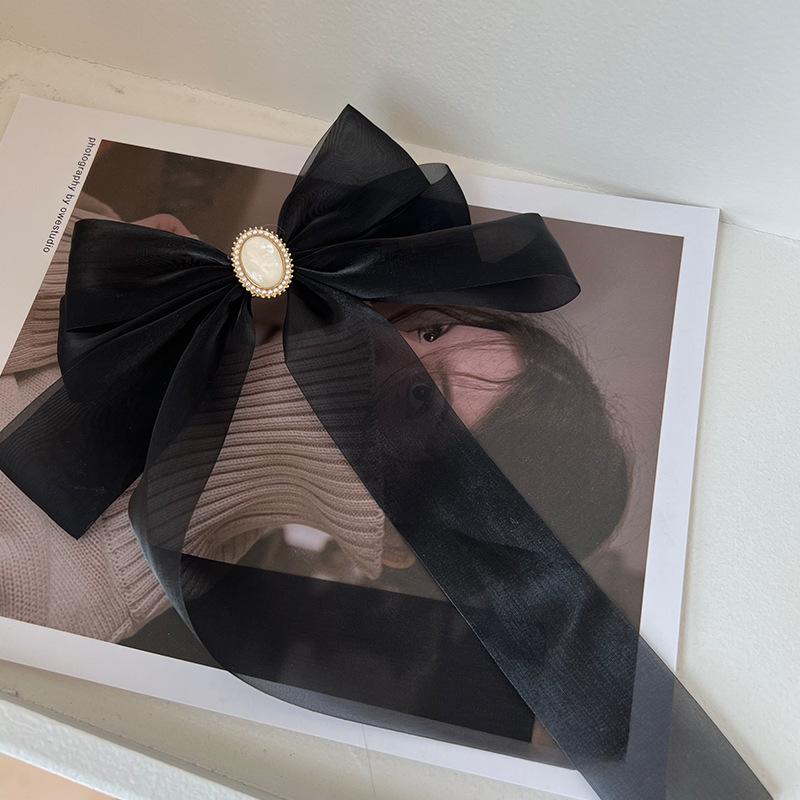 Chiffon Spring Clip Super Fairy Big Bow Hair Clip Ponytail Women's New Cloud Head Flower Hair Accessories