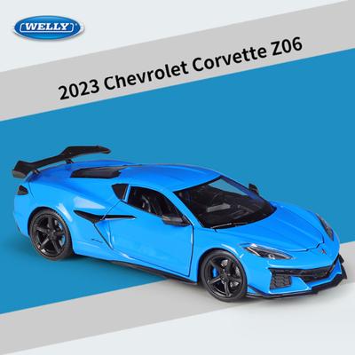 Welly 1/24 Scale 2023 Chevrolet Corvette Z06 Alloy Sports Car Model Diecast Racing Car Vehicles Model Simulation Collection Kids Gifts