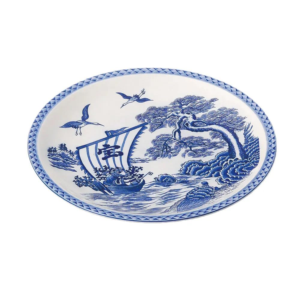 Treasure Ship 12.0mm Round Plate | Banko Ware Large Plate [37×4cm]