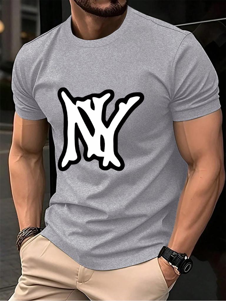 Simple Ny Logo Prints Men TShirt Cotton Summer Soft Oversized Tops ONeck Short Sleeve Comfortable T Shirt Casual Male Clothes