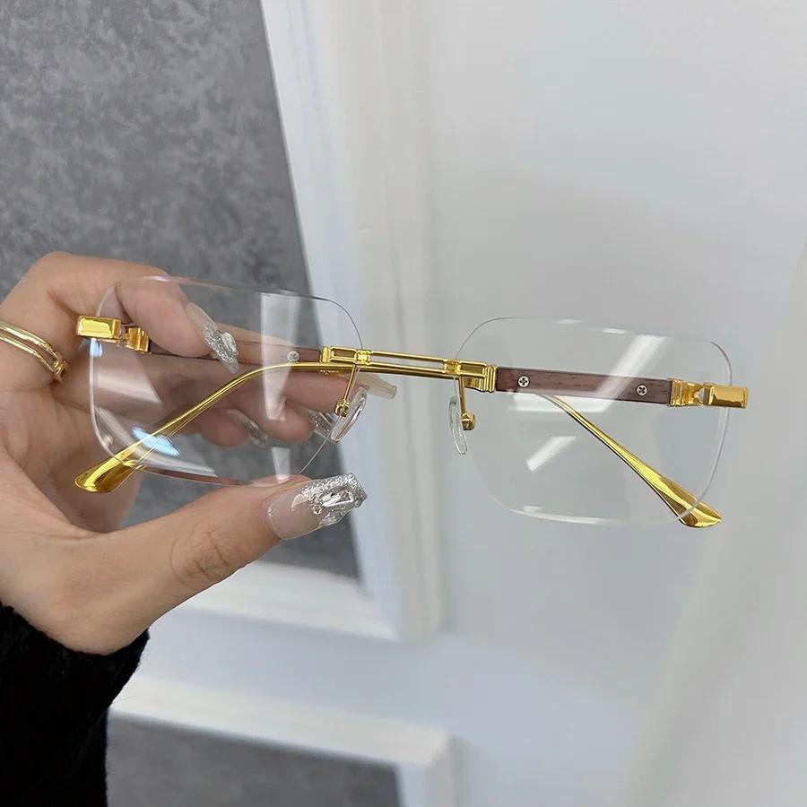 Fashion Stylish Square Eyeglasses Frames Women Men Transparent Clear Brand Designer Optical Rimless Cute