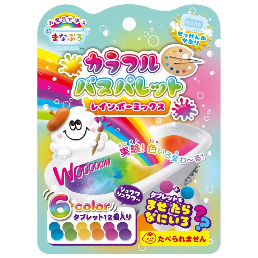 Manaburo Rainbow Mix Scented Bath Bombs 6 Colors 300g