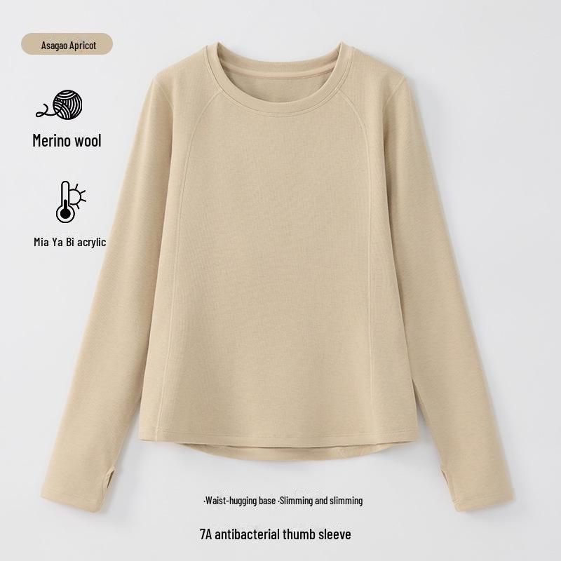 

A-Type Women s German Velvet Slimming Long-Sleeve Round Neck Top XL