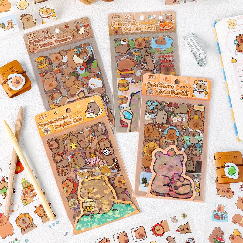 Capybara Cute Waterproof Stickers for Kids - Ins Style Collage & DIY Journal Decoration
