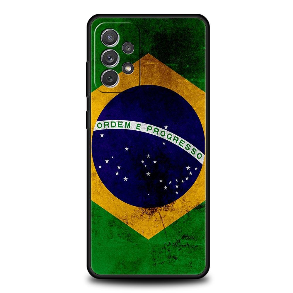 Phone Case For Samsung Galaxy A17 A15 A13 A51 A71 A41 A31 A21S A07 A05 A35 A55 A23 A25 A33 A53 A73 5G Cover Large Brazil Flag