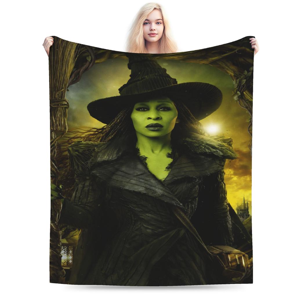 W-Wicked 2 Musical Movie Glinda Elphaba Blanket Warm Soft Street Trend Plush Throw Blanket Flannel Bedspread Bed Cover