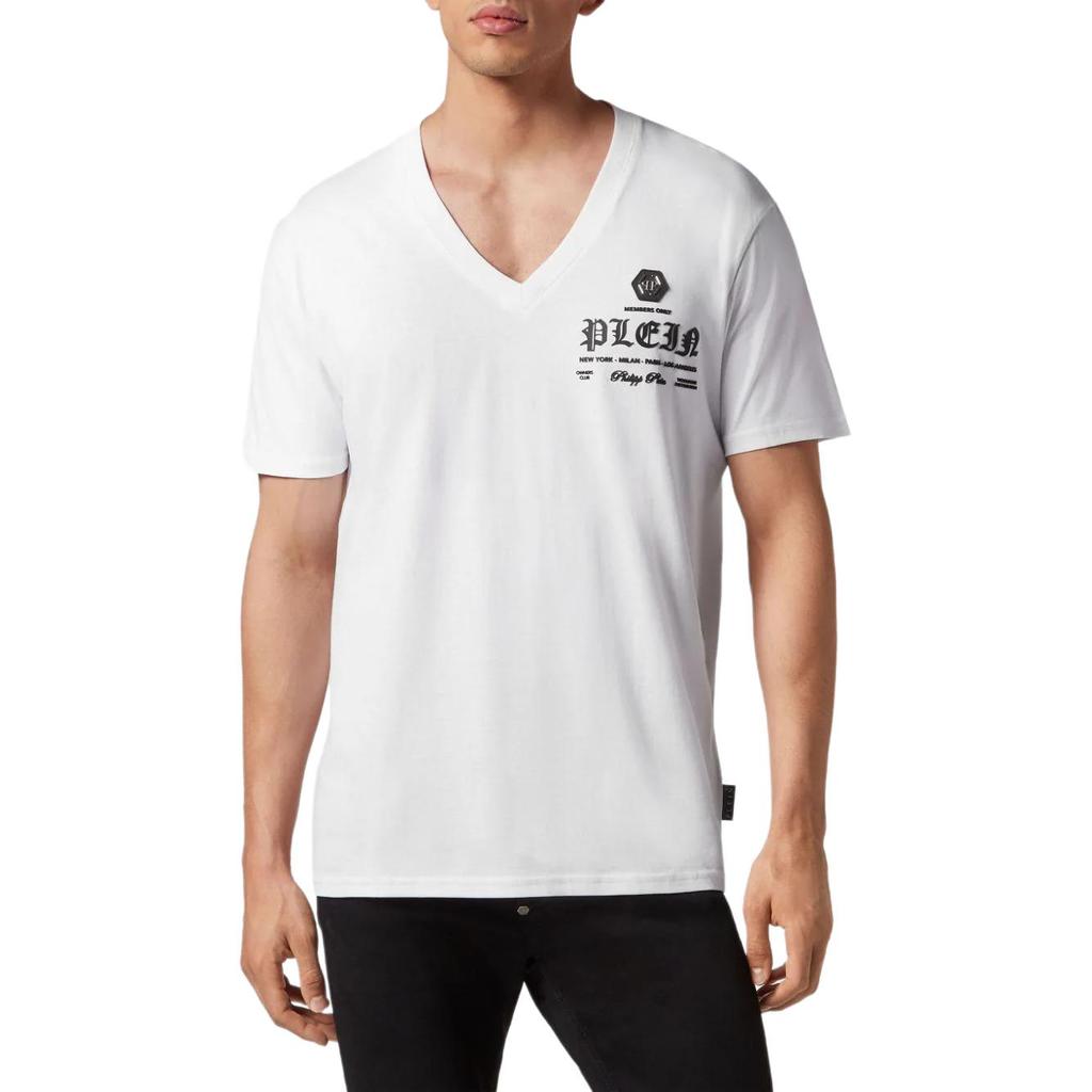 Philipp Plein logo-print V-neck T-shirt SADC-MTK7147-PJY002N-09